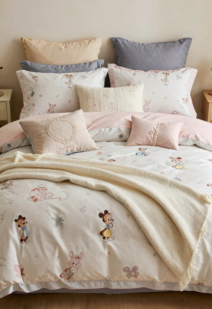 17 Disney Bedroom Ideas for Adults Nostalgic Chic Style - 2. Whimsical Bedding Sets 1