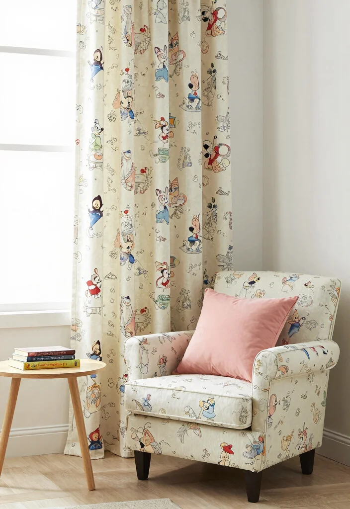 17 Disney Bedroom Ideas for Adults Nostalgic Chic Style - 5. Vintage Disney Textiles 1