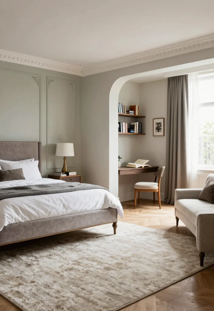 17 Modern Victorian Bedroom Ideas: An Elegant Contemporary Twist - 14. Open Layouts with Defined Areas 1
