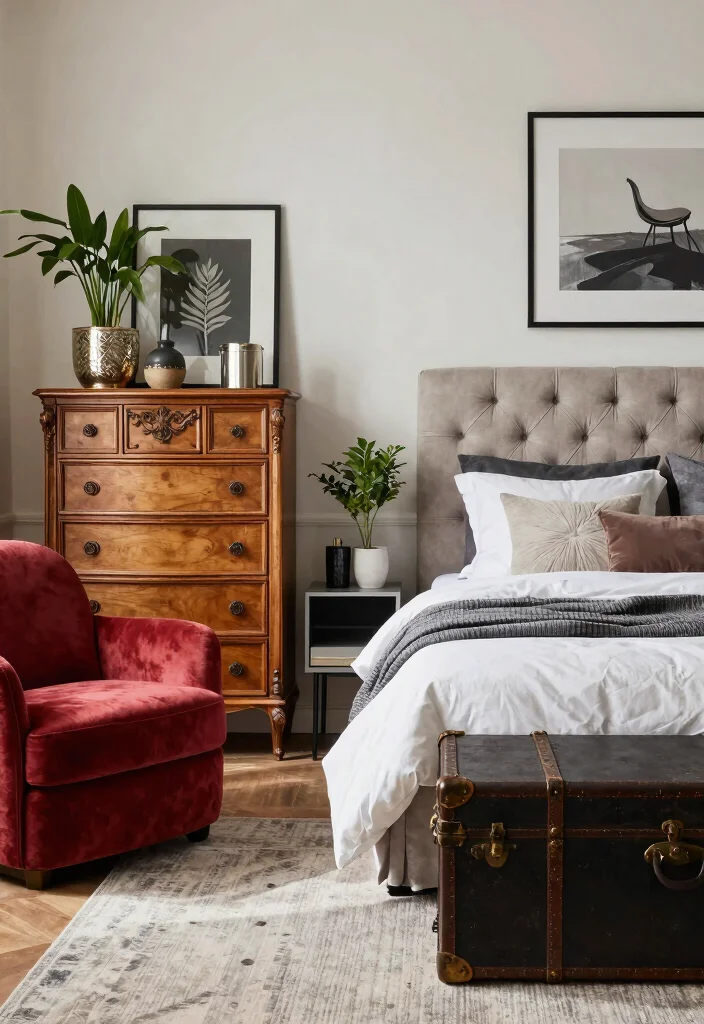 17 Modern Victorian Bedroom Ideas: An Elegant Contemporary Twist - 4. Eclectic Furniture Mix 1