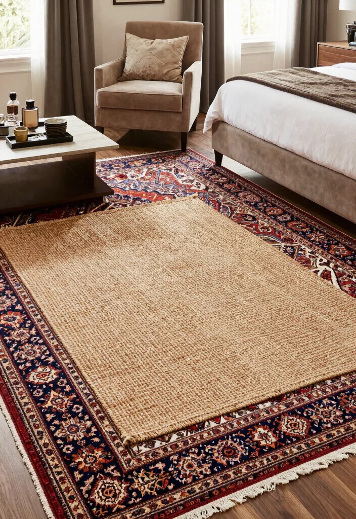 17 Modern Victorian Bedroom Ideas: An Elegant Contemporary Twist - 7. Layered Rugs for Texture 1