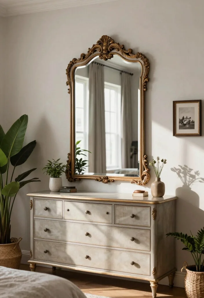 17 Modern Victorian Bedroom Ideas: An Elegant Contemporary Twist - 9. Vintage Mirrors as Focal Points 1