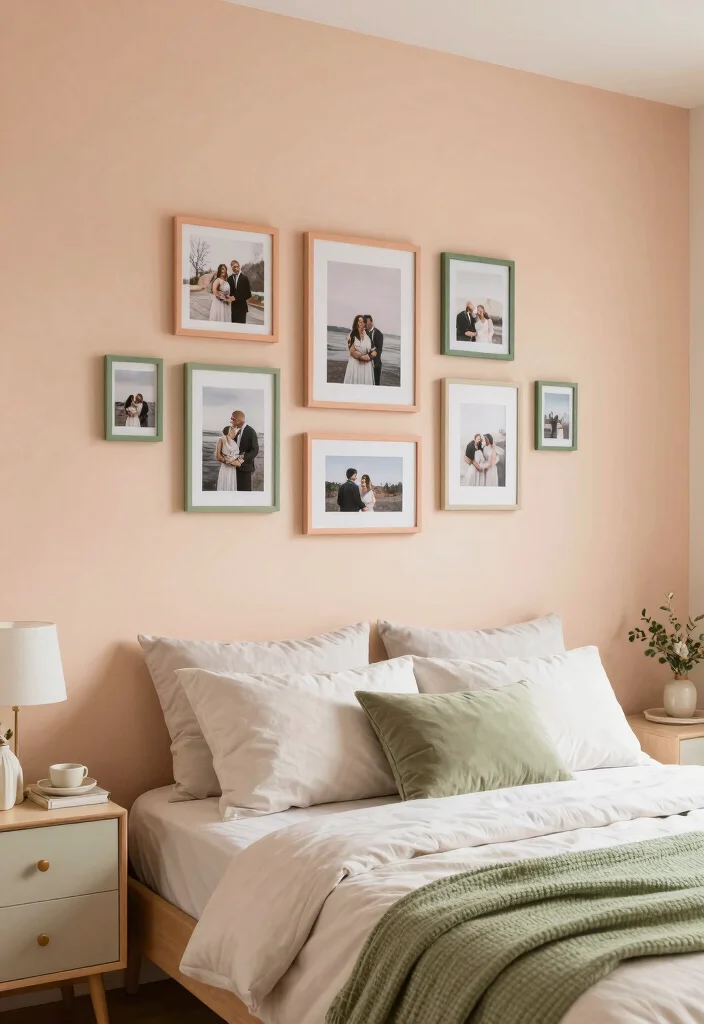 17 Peach and Green Bedroom Ideas Fresh Warm Balance - 11. Personalized Touches 1