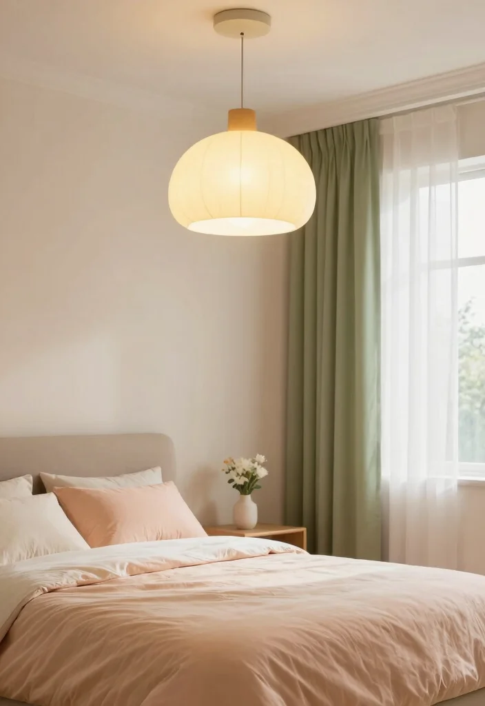 17 Peach and Green Bedroom Ideas Fresh Warm Balance - 13. Bright Lighting Choices 1