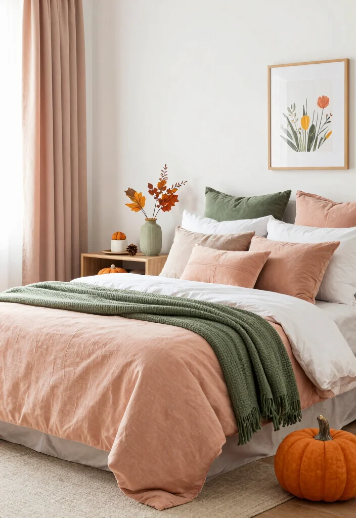 17 Peach and Green Bedroom Ideas Fresh Warm Balance - 15. Seasonal Decor Switch-Up 1