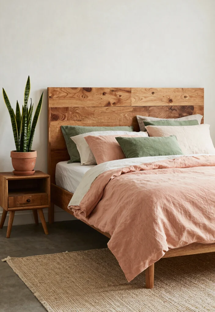 17 Peach and Green Bedroom Ideas Fresh Warm Balance - 5. Natural Elements 1