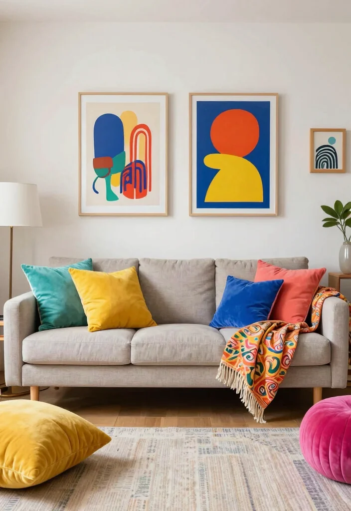 17 Small House Layout 2 Bedroom Ideas for Smart, Efficient Design - 7. Colorful Accents 1