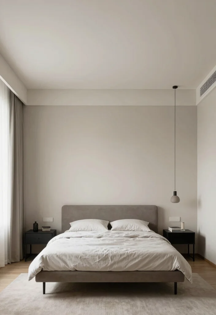17 Wallpaper on Ceiling Bedroom Ideas: Bold Design Statement - 14. Minimalist Chic 1