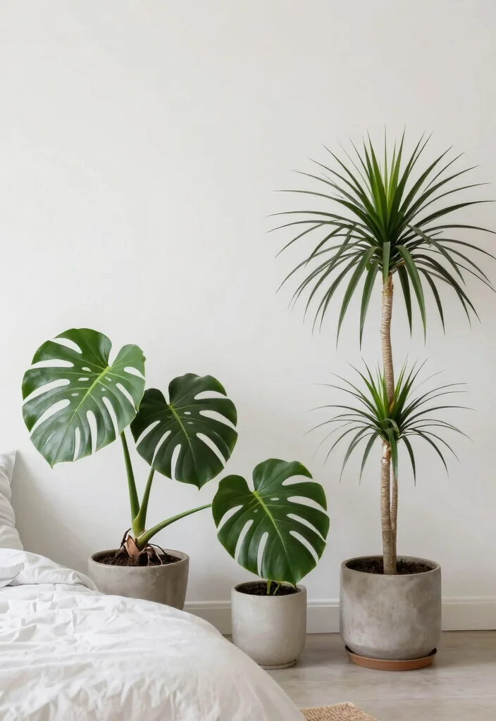 18 Bedroom Ideas With Plants Fresh Calm Aesthetic - 10. Minimalistic Green Retreat 1