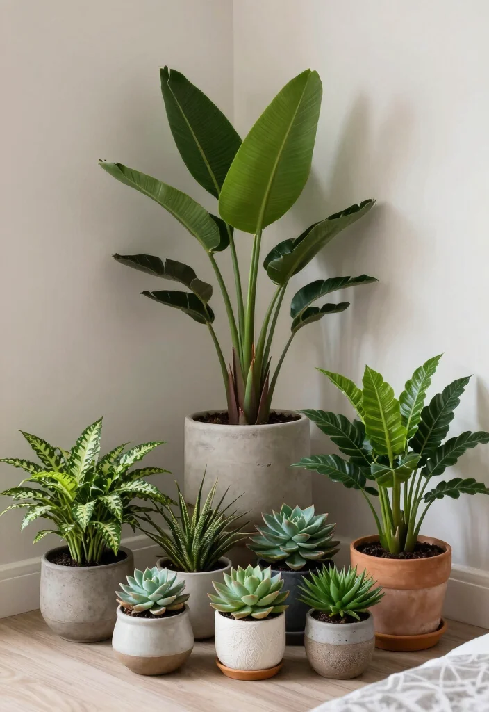 18 Bedroom Ideas With Plants Fresh Calm Aesthetic - 13. Curated Plant Collections 1