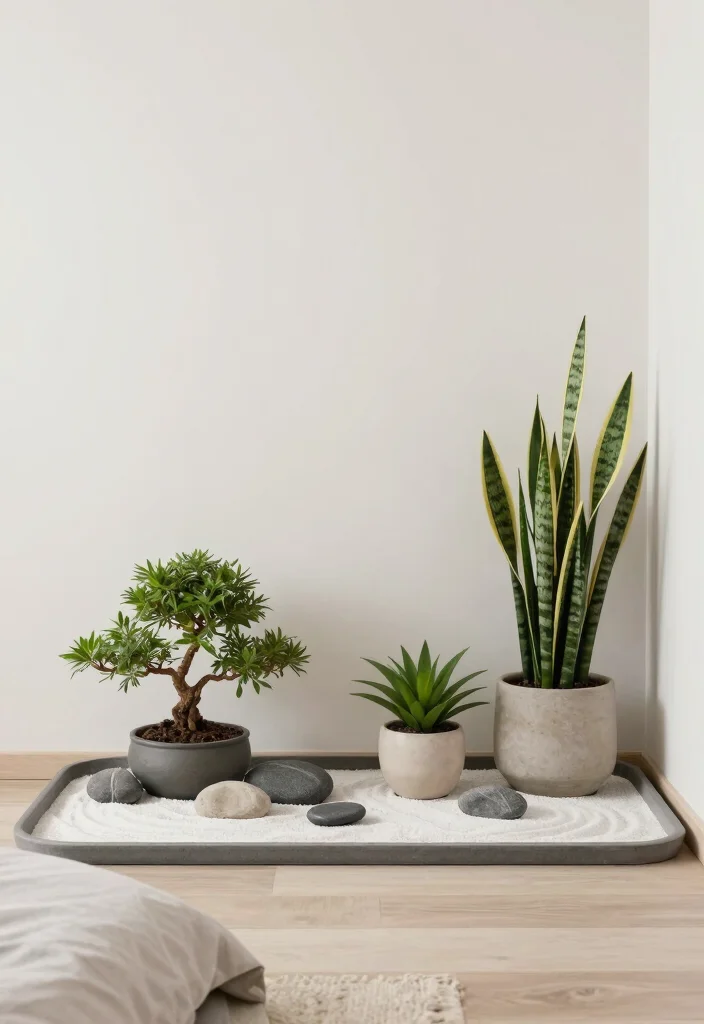 18 Bedroom Ideas With Plants Fresh Calm Aesthetic - 18. Zen Plant Arrangement 1