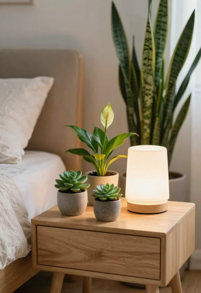 18 Bedroom Ideas With Plants Fresh Calm Aesthetic - 2. The Bedside Oasis 1