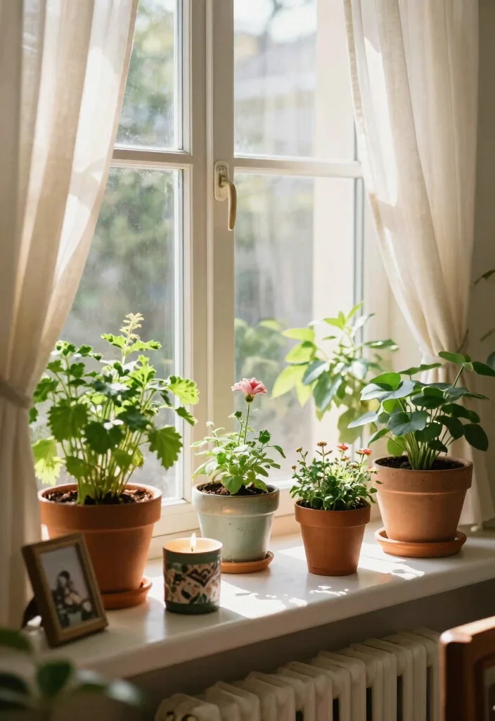 18 Bedroom Ideas With Plants Fresh Calm Aesthetic - 3. Window Sill Sanctuary 1