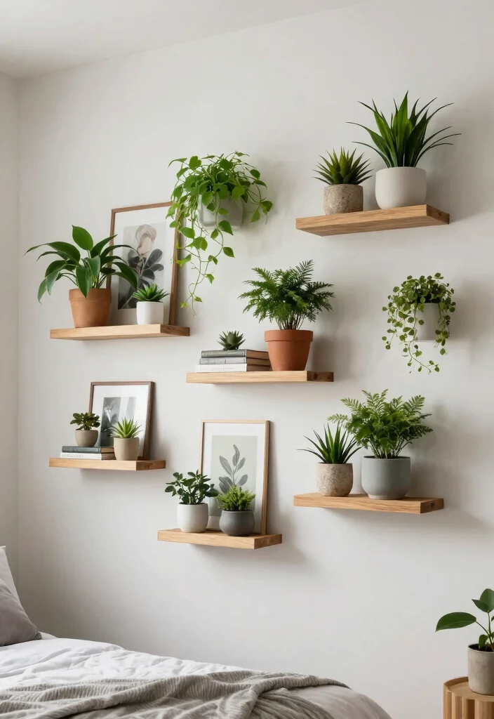 18 Bedroom Ideas With Plants Fresh Calm Aesthetic - 6. Artistic Plant Display 1