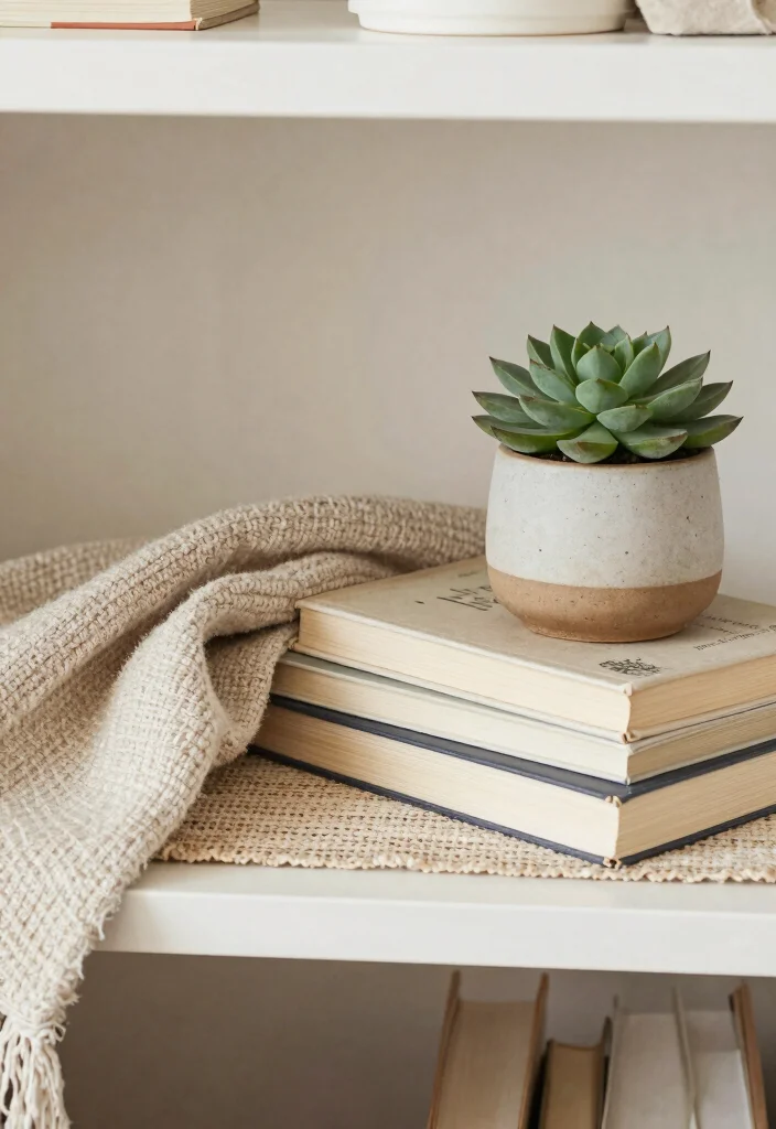 18 Bedroom Shelf Decor Ideas Styled Practical Displays - 11. Incorporate Textiles 1