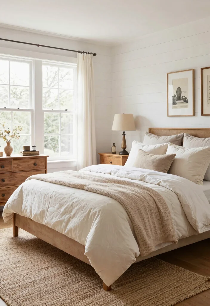 18 Bedroom Shiplap Accent Wall Ideas: Farmhouse Modern Blend - 1. Classic White Shiplap for Timeless Elegance 1
