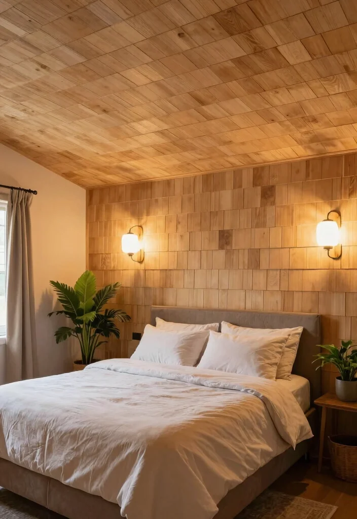 18 Bedroom Shiplap Accent Wall Ideas: Farmhouse Modern Blend - 11. Shiplap Ceiling for a Unique Touch 1