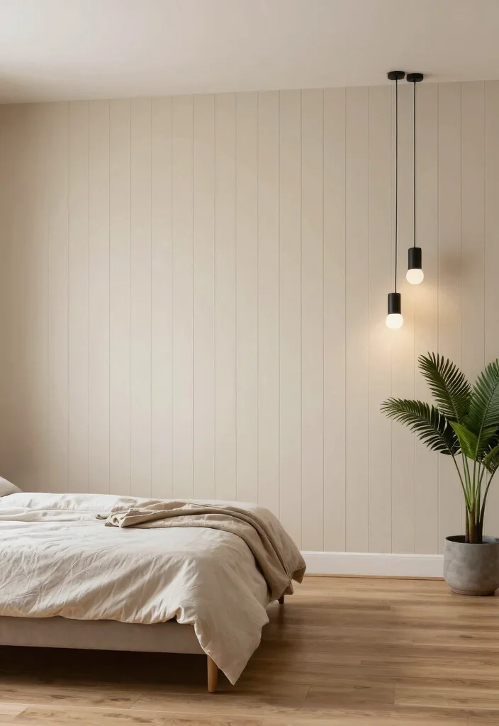 18 Bedroom Shiplap Accent Wall Ideas: Farmhouse Modern Blend - 3. Vertical Shiplap for Height Illusion 1