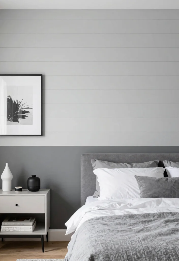 18 Bedroom Shiplap Accent Wall Ideas: Farmhouse Modern Blend - 7. Two-Tone Shiplap for Unique Contrast 1