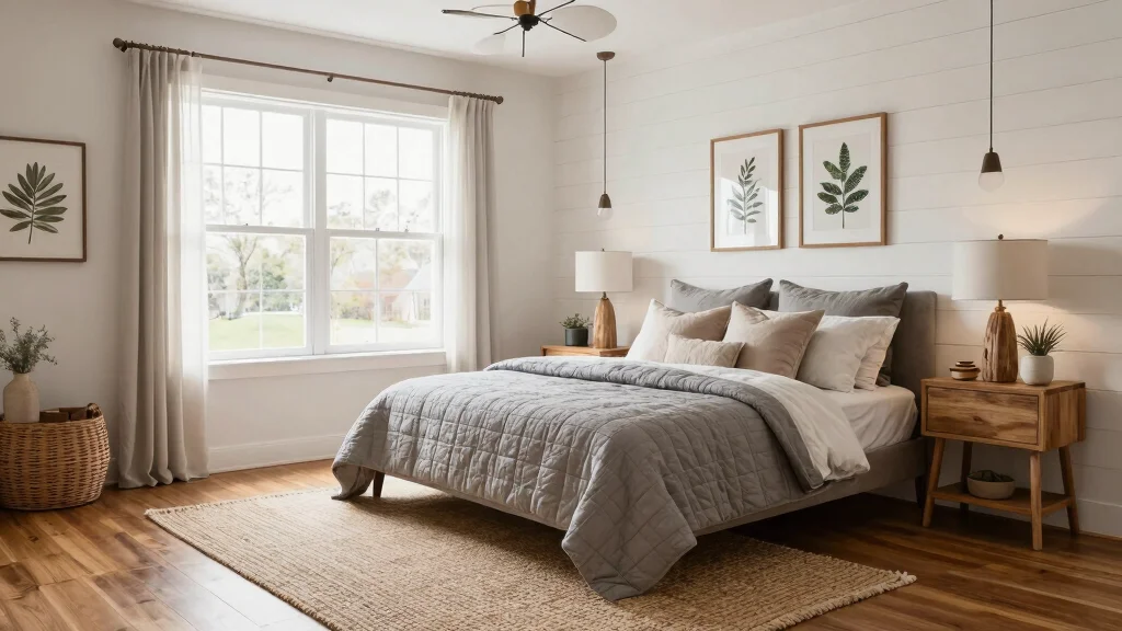18 Bedroom Shiplap Accent Wall Ideas: Farmhouse Modern Blend
