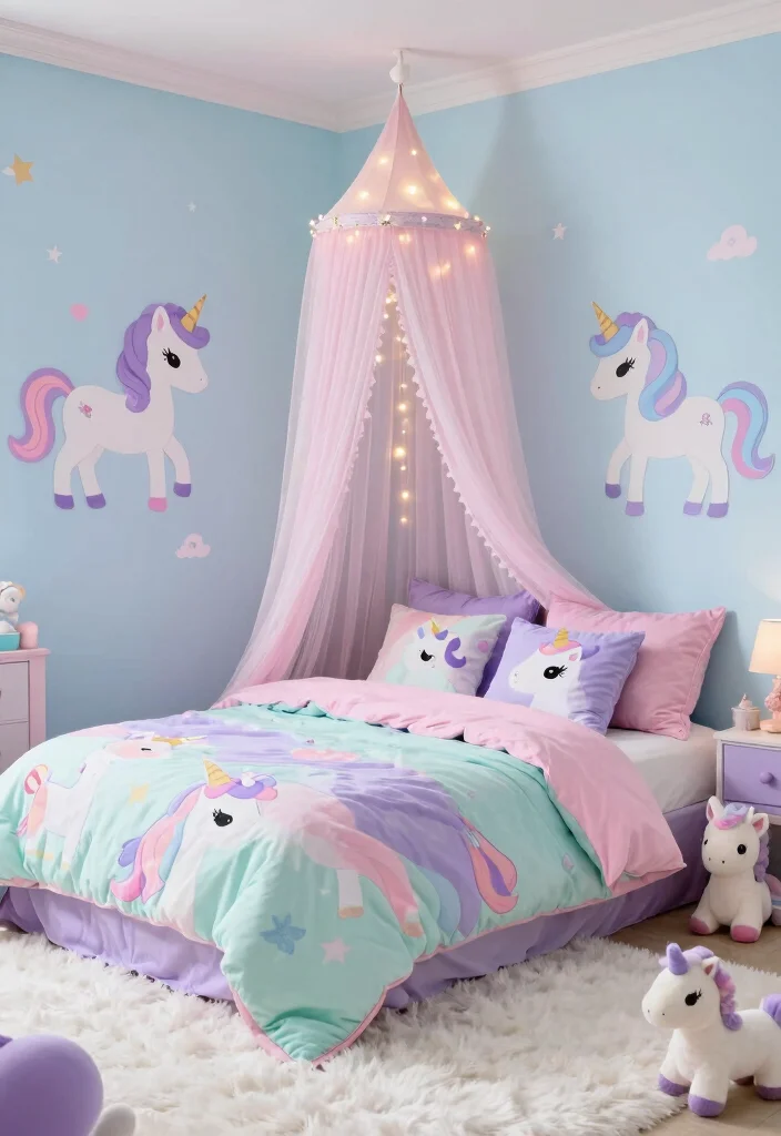 18 Bloxburg Bedroom Ideas for Kids: Fun Game Inspired Rooms - 1. Whimsical Unicorn Retreat 1
