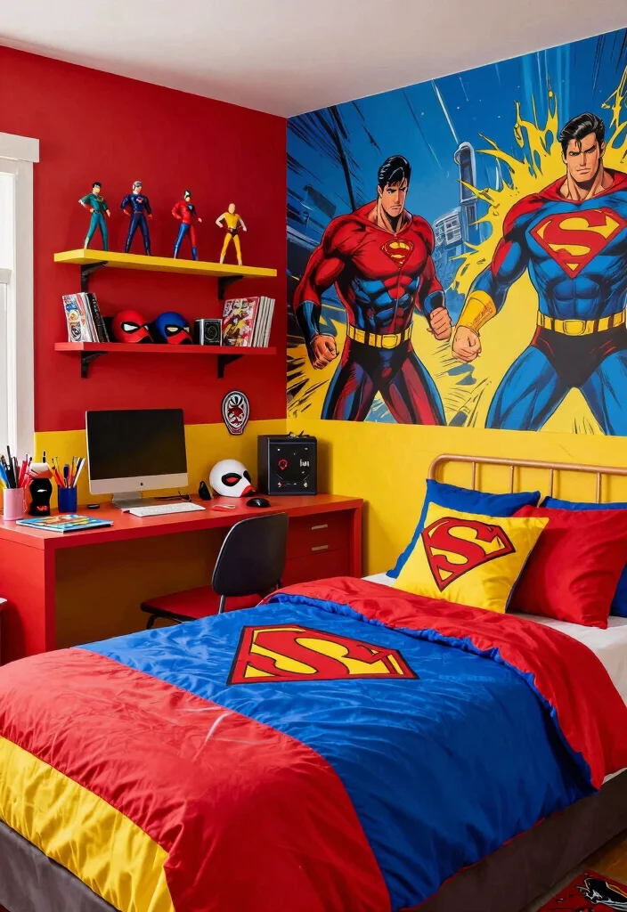 18 Bloxburg Bedroom Ideas for Kids: Fun Game Inspired Rooms - 2. Superhero Hideout 1
