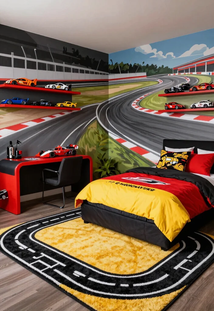 18 Bloxburg Bedroom Ideas for Kids: Fun Game Inspired Rooms - 7. Racing Car Garage 1
