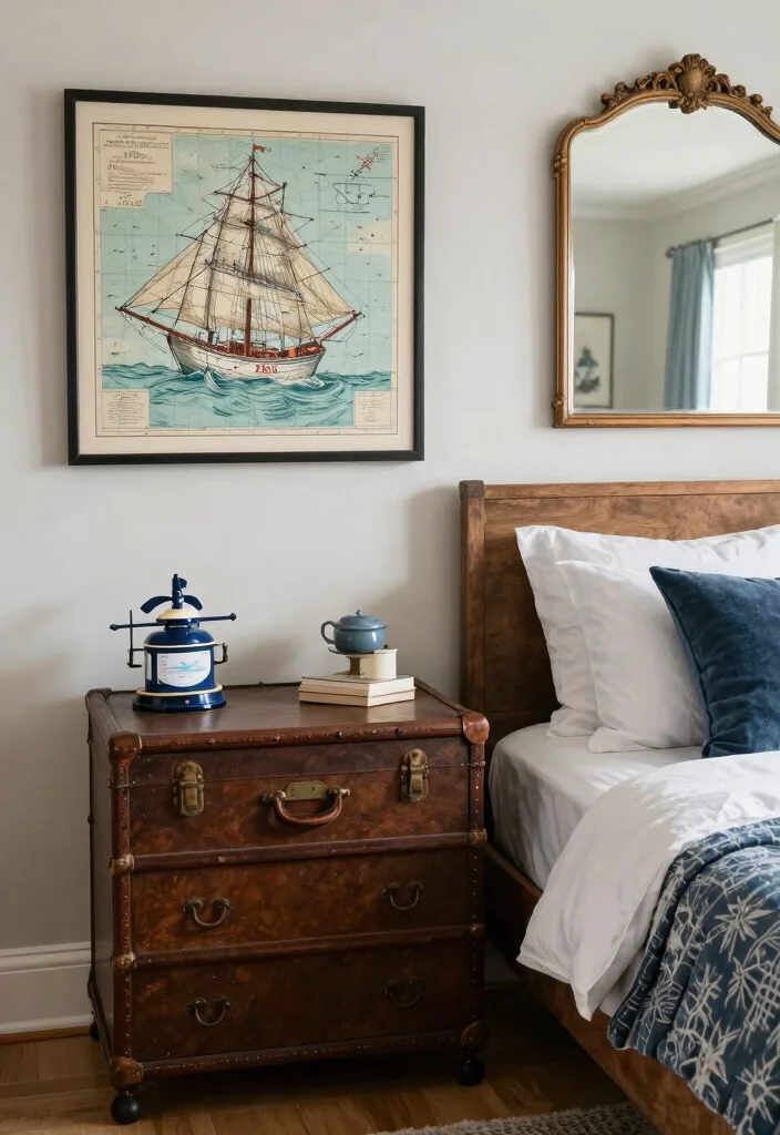 18 Modern Coastal Bedroom Ideas: Breezy Relaxed Luxury - 14. Incorporating Vintage Finds 1