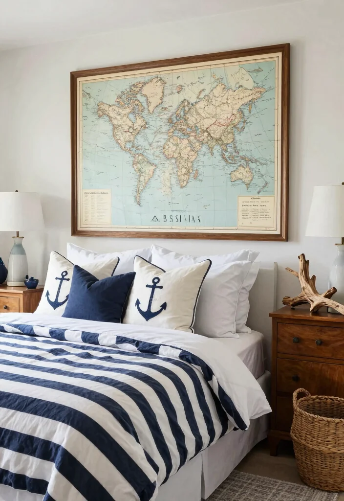 18 Modern Coastal Bedroom Ideas: Breezy Relaxed Luxury - 3. Nautical Accents for Coastal Charm 1