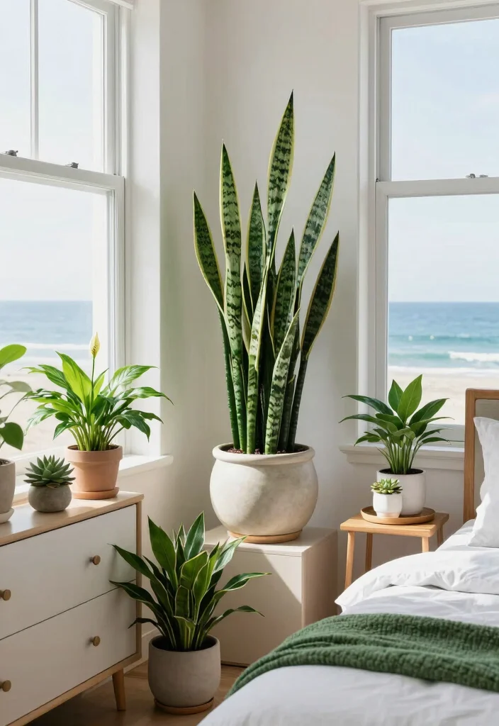 18 Modern Coastal Bedroom Ideas: Breezy Relaxed Luxury - 8. Incorporating Indoor Plants 1