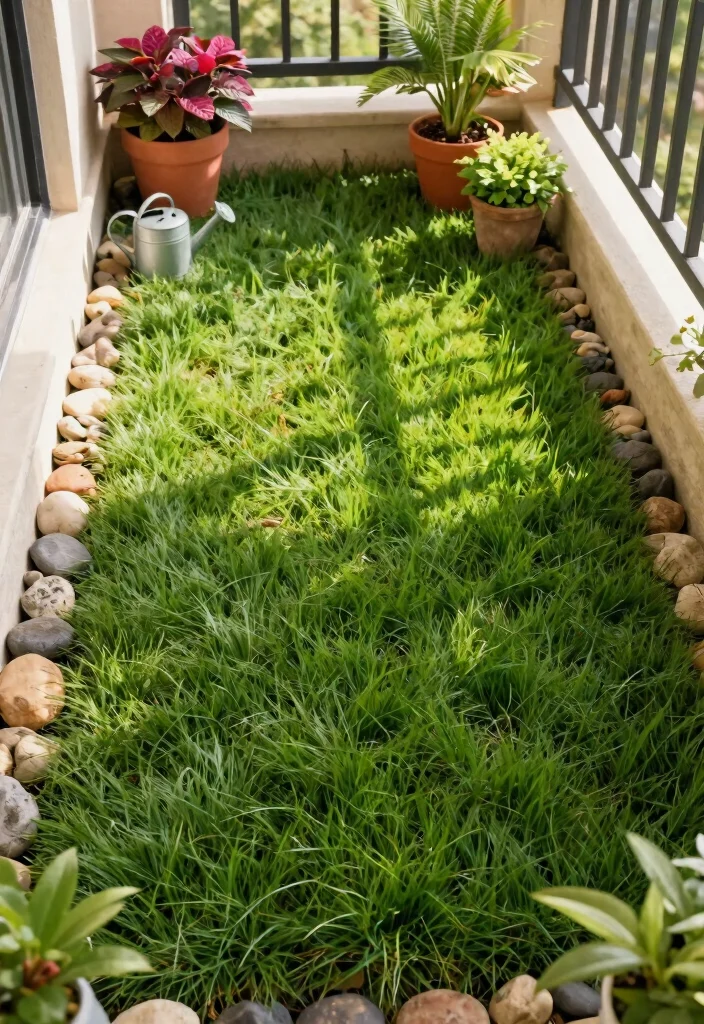 12 Balcony Flooring Ideas for Renters Who Can't Drill or Damage - 1. Natural Grass Mats 1