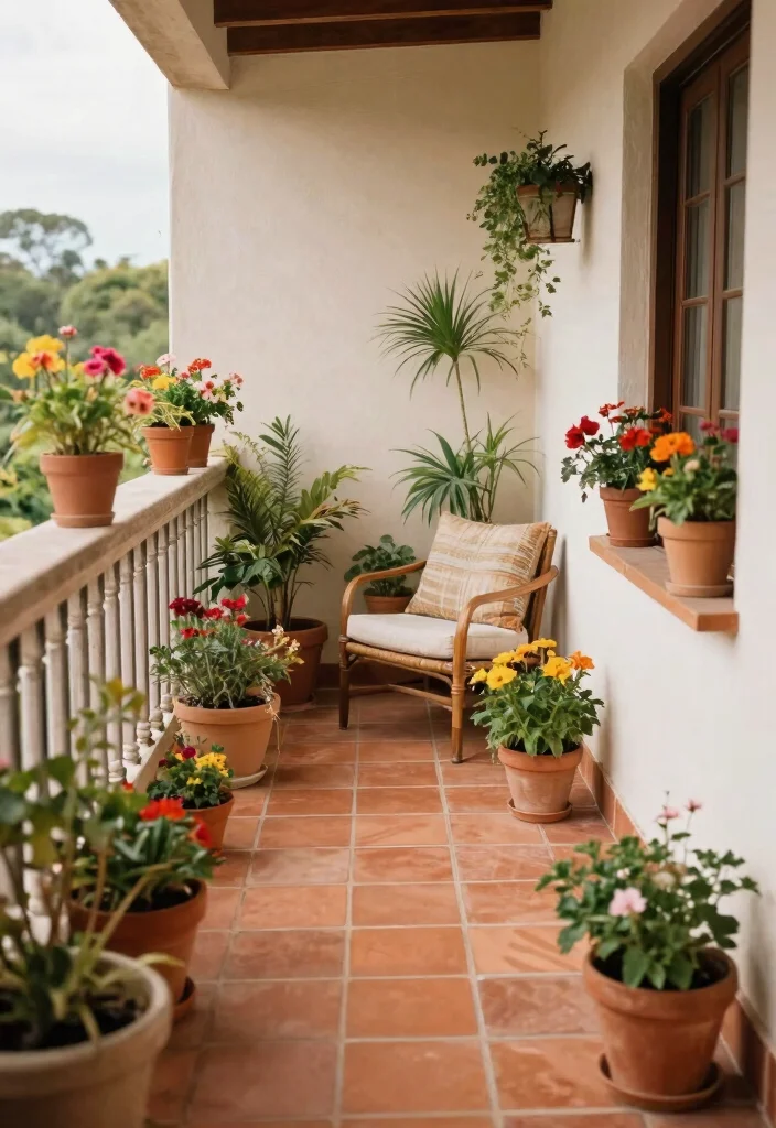 12 Balcony Flooring Ideas for Renters Who Can't Drill or Damage - 10. Terracotta Tiles 1
