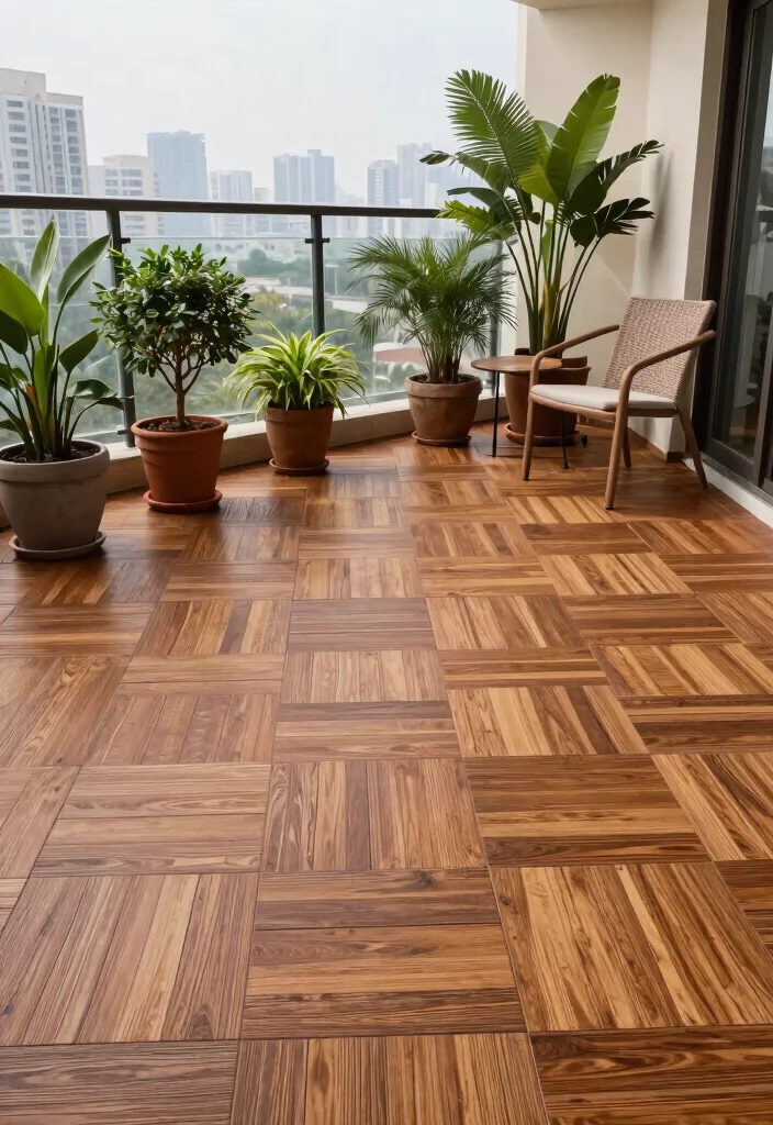12 Balcony Flooring Ideas for Renters Who Can't Drill or Damage - 2. Interlocking Deck Tiles 1