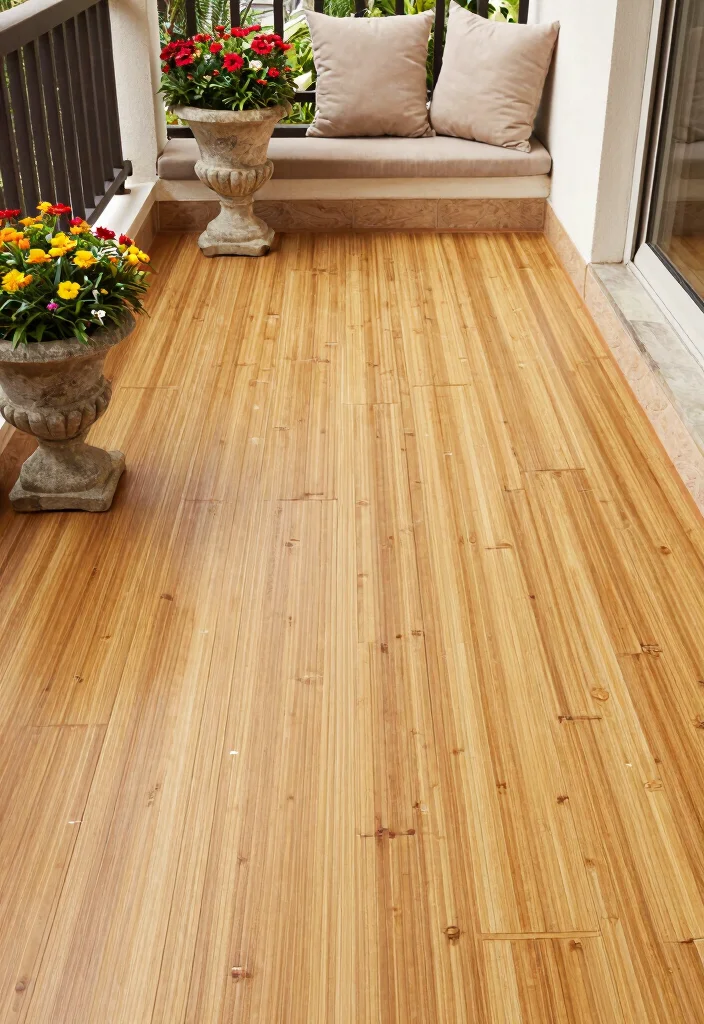 12 Balcony Flooring Ideas for Renters Who Can't Drill or Damage - 4. Eco-Friendly Bamboo Flooring 1