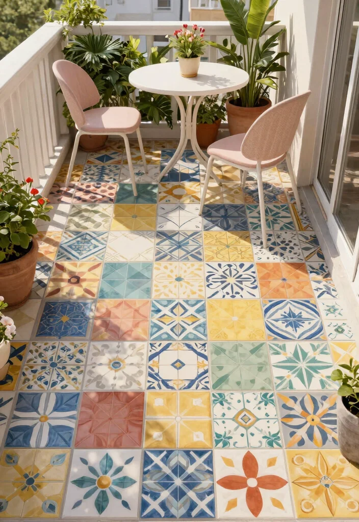 12 Balcony Flooring Ideas for Renters Who Can't Drill or Damage - 8. Modular Outdoor Tiles 1