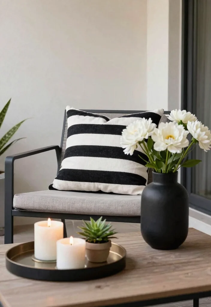 12 Black and White Patio Decor Ideas That Feel Modern Not Stark - 12. Personalized Accessories 1