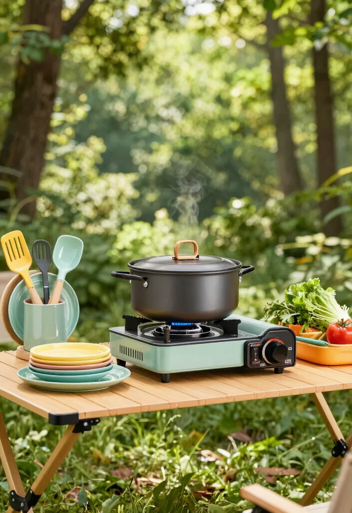 12 Camper Outdoor Arrangement Ideas That Fit in One Storage Bin - 10. Outdoor Cooking Essentials 1