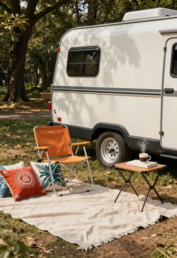 12 Camper Outdoor Arrangement Ideas That Fit in One Storage Bin - 3. Compact Outdoor Seating 1