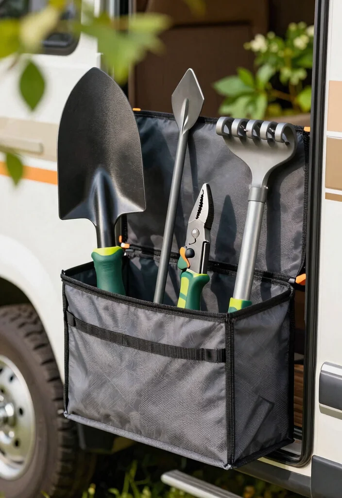 12 Camper Outdoor Arrangement Ideas That Fit in One Storage Bin - 5. Collapsible Garden Tools 1