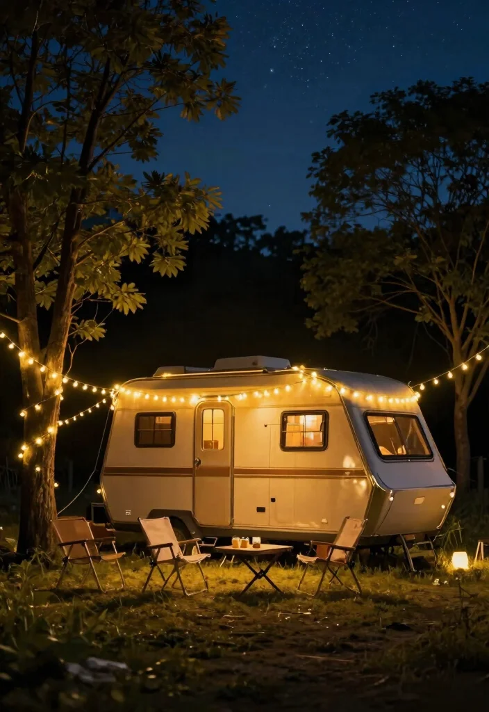 12 Camper Outdoor Arrangement Ideas That Fit in One Storage Bin - 8. Solar-Powered Fairy Lights 1
