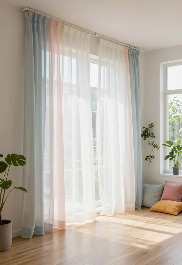 12 Ceiling Mounted Curtains That Make Low Rooms Feel Taller - 1. Sheer Elegance for Light and Airiness 1