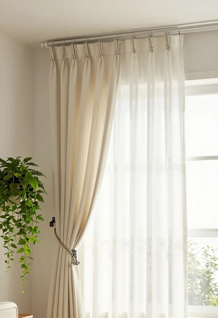 12 Ceiling Mounted Curtains That Make Low Rooms Feel Taller - 10. Functional Accessories to Enhance Style 1