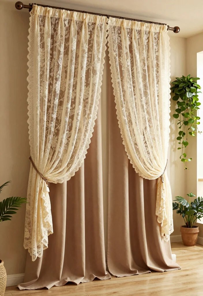 12 Ceiling Mounted Curtains That Make Low Rooms Feel Taller - 3. Layering Textures for Depth 1
