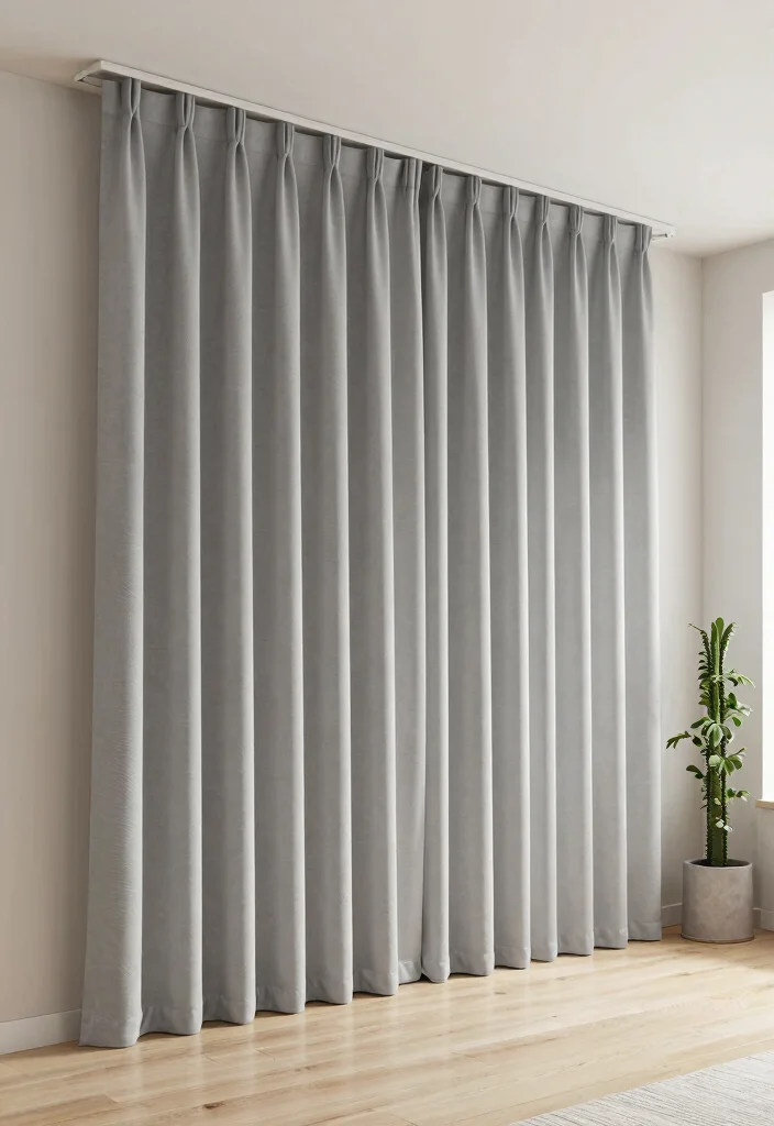 12 Ceiling Mounted Curtains That Make Low Rooms Feel Taller - 5. Minimalist Designs for a Clean Look 1