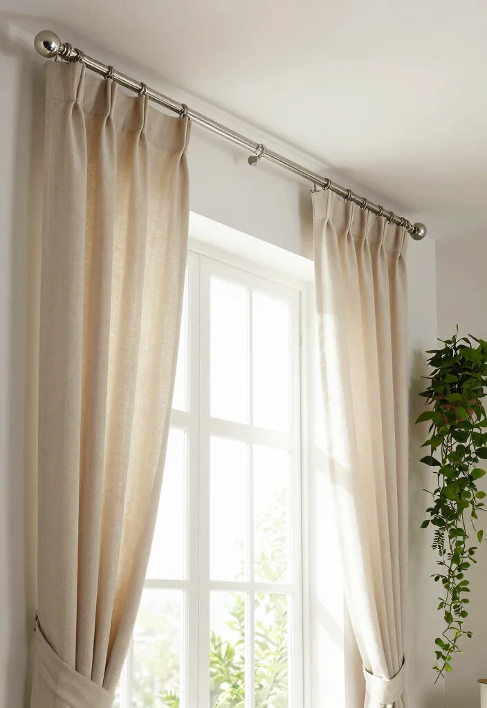 12 Ceiling Mounted Curtains That Make Low Rooms Feel Taller - 8. Smart Use of Curtain Rods 1