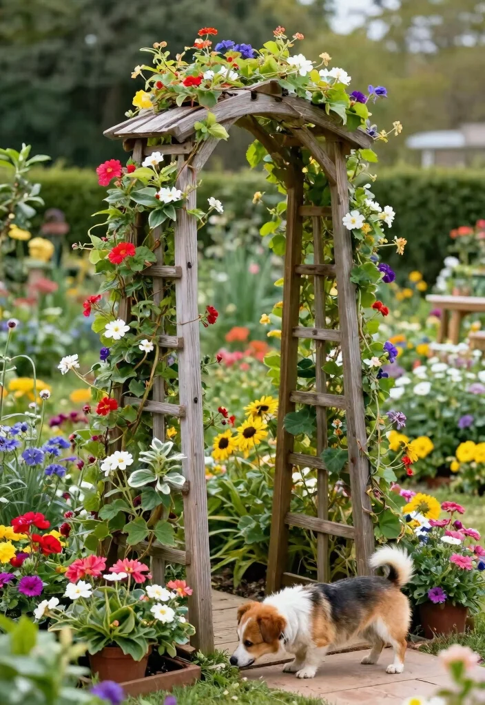 12 Dog Yard Fence Ideas That Keep Diggers In and Out of View - 10. Charming Garden Trellises 1