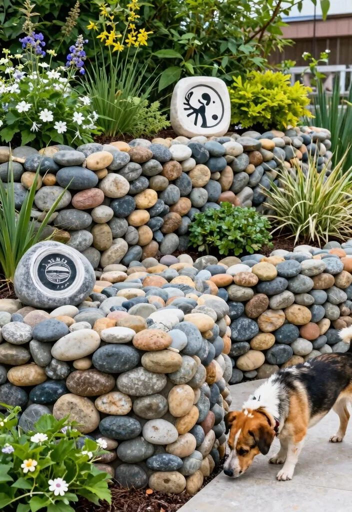 12 Dog Yard Fence Ideas That Keep Diggers In and Out of View - 8. Clever Gabion Fencing 1