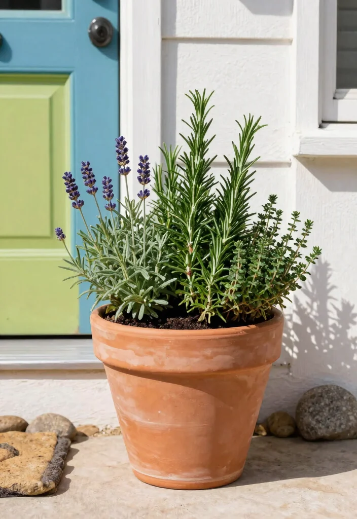 12 Front Door Planter Ideas That Survive Without Daily Watering - 2. Herb Garden Elegance 1