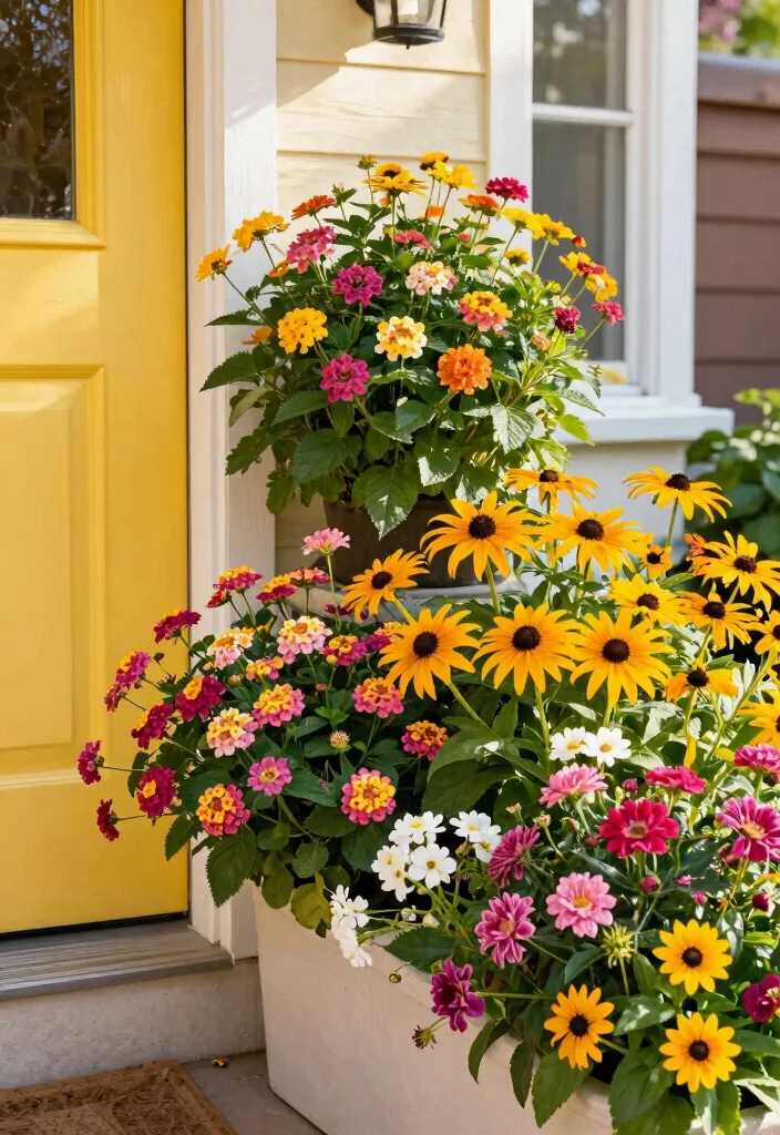 12 Front Door Planter Ideas That Survive Without Daily Watering - 3. Thriving Drought-Resistant Flowers 1
