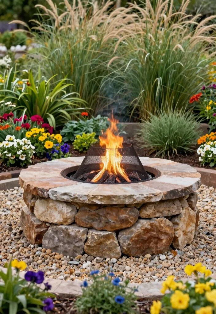 12 Inground Fire Pit Ideas That Stay Safe and Look Built-In - 1. Eco-Conscious Stone Fire Pit 1